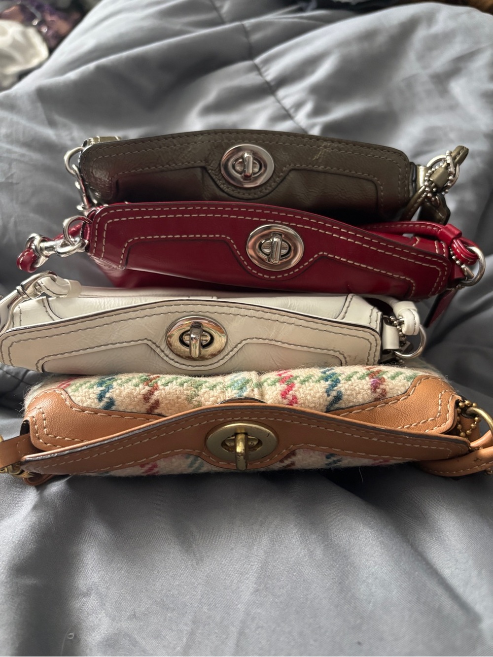 Rare Coach Legacy Small Bag/Wrislet Bundle (4)